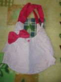 Bolsa De Bebê - Listrada, Com Lacinho E Alças Cor De Rosa